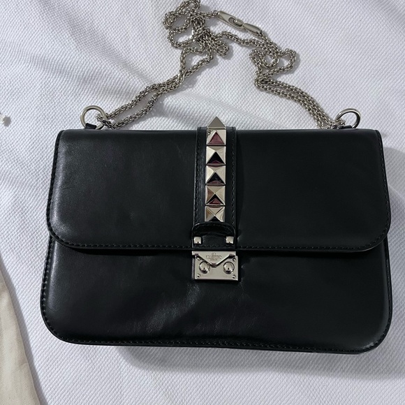 Valentino Black Leather Shoulder Bag - Picture 1 of 12